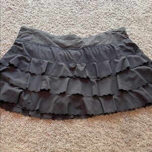 lululemon athletica Black Tiered Ruffle Mini Skirt